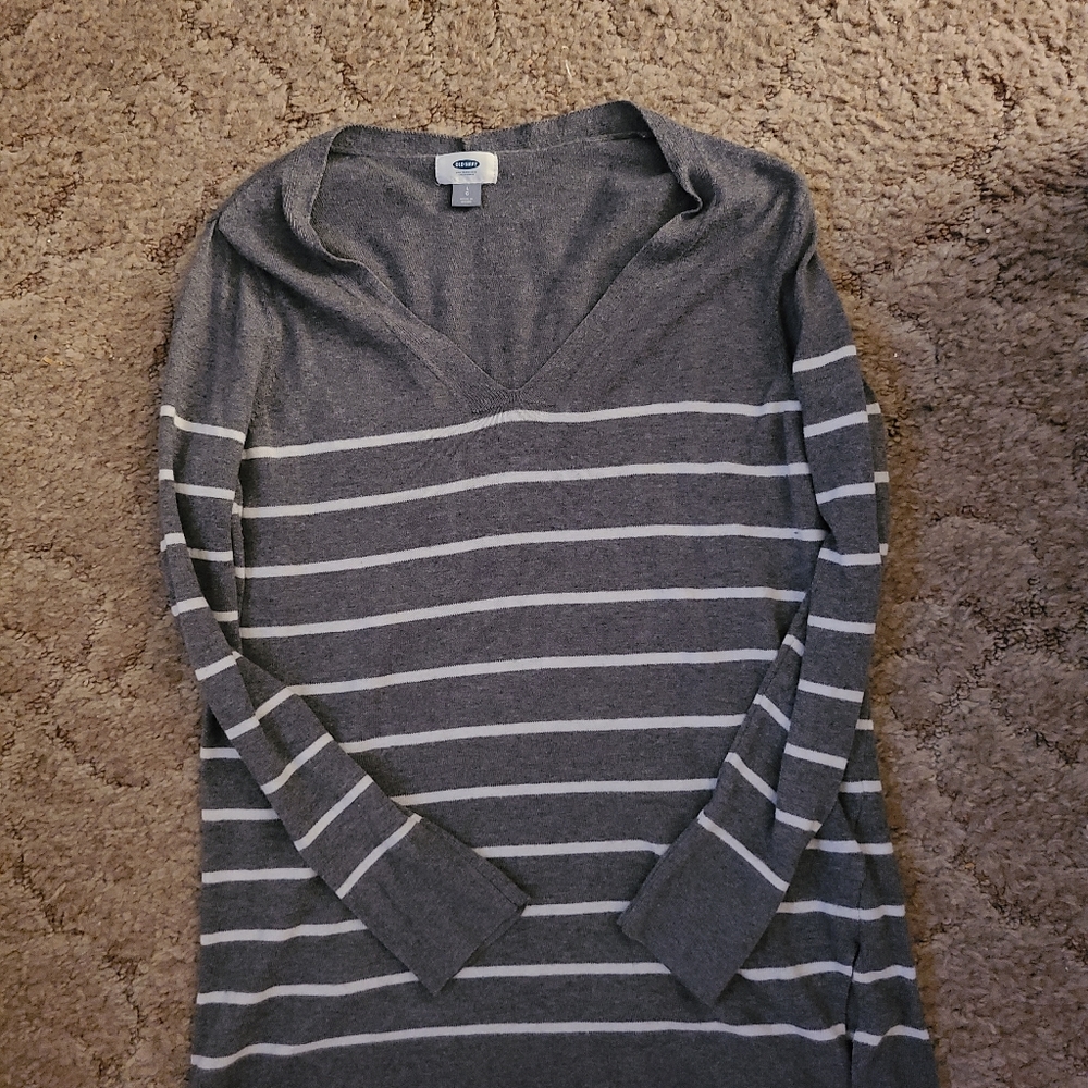 Grey and white sweater